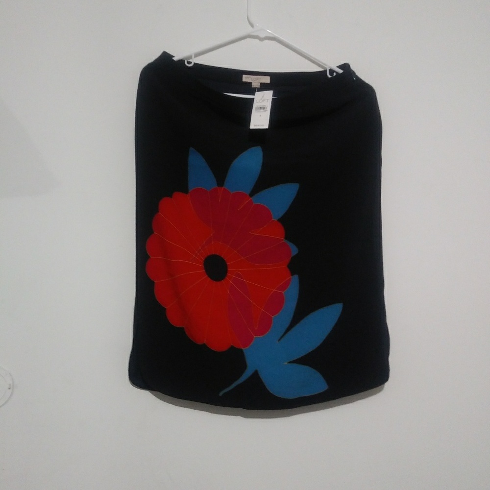 Ann Taylor Block Floral Pencil Skirt